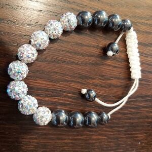 Shambala CRYSTAL bracelet/ white Black/A1